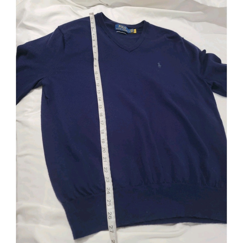 Polo Ralph Lauren Mens Wool V Neck Sweater Size Large Preppy‎ Academia Old Money - Picture 4 of 6